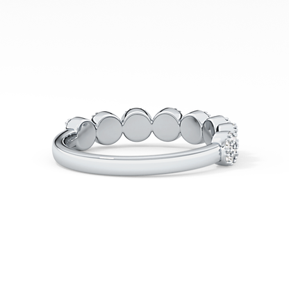 Half Eternity Wedding Band with 0.46 TCW Round Cut Moissanite – Yellow, White, or Rose Gold 10