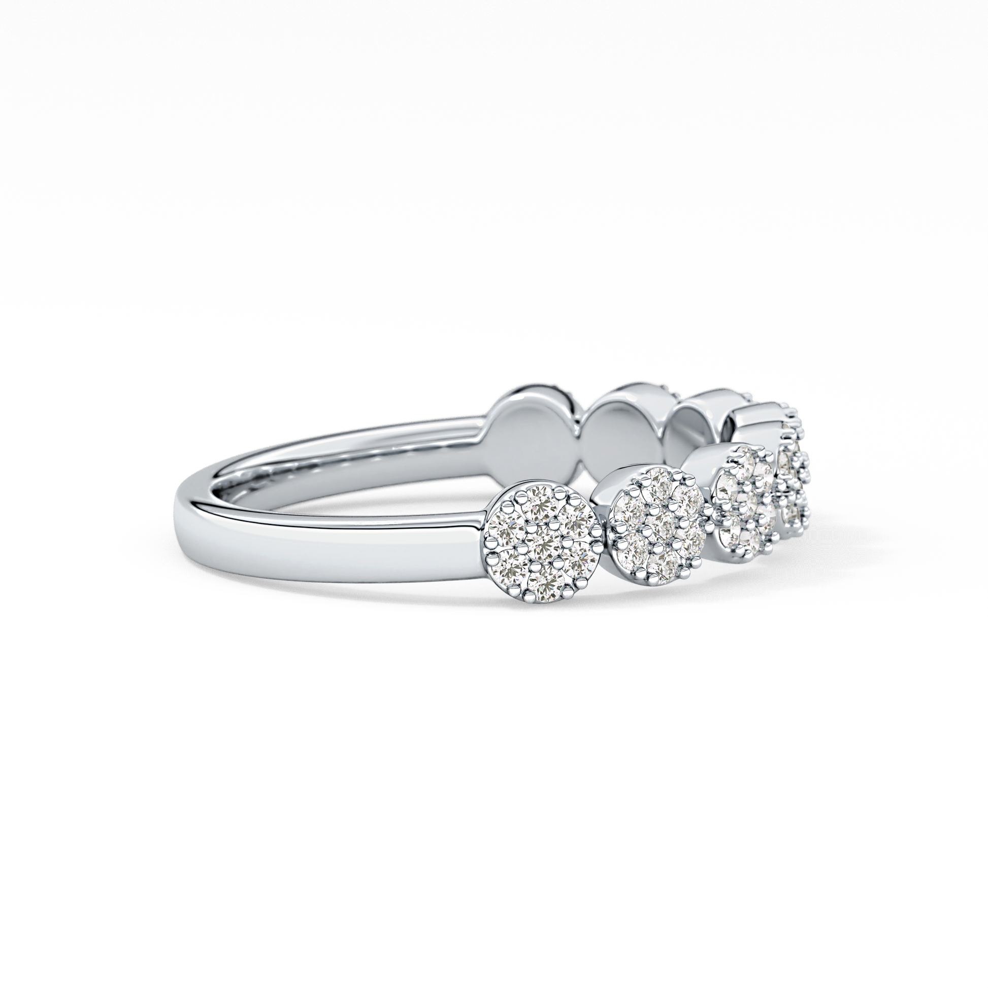 Half Eternity Wedding Band with 0.46 TCW Round Cut Moissanite – Yellow, White, or Rose Gold 4