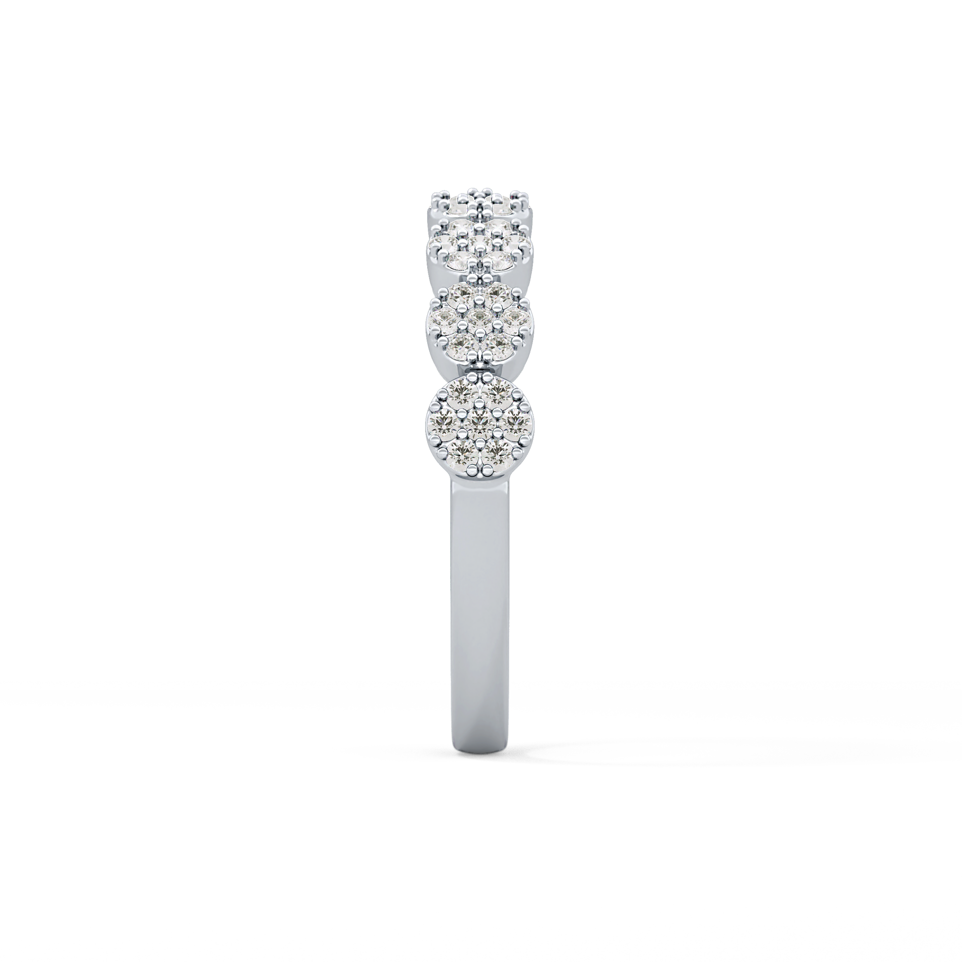 Half Eternity Wedding Band with 0.46 TCW Round Cut Moissanite – Yellow, White, or Rose Gold 7