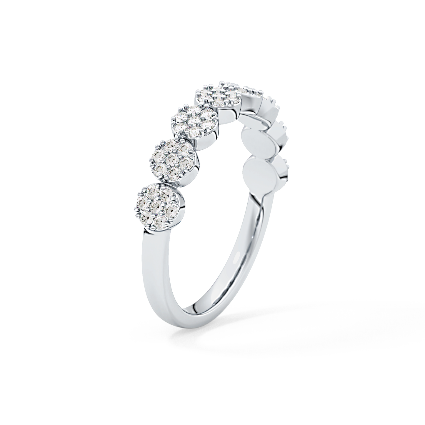 Half Eternity Wedding Band with 0.46 TCW Round Cut Moissanite – Yellow, White, or Rose Gold 6