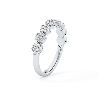Half Eternity Wedding Band with 0.46 TCW Round Cut Moissanite – Yellow, White, or Rose Gold 13