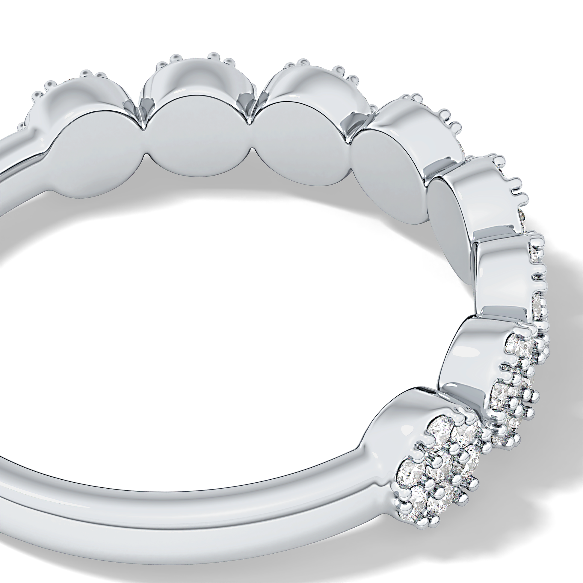 Half Eternity Wedding Band with 0.46 TCW Round Cut Moissanite – Yellow, White, or Rose Gold 1