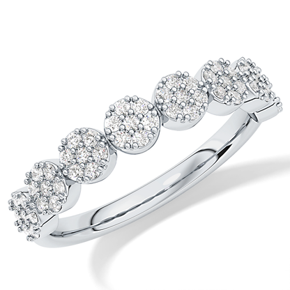 Half Eternity Wedding Band with 0.46 TCW Round Cut Moissanite – Yellow, White, or Rose Gold 12