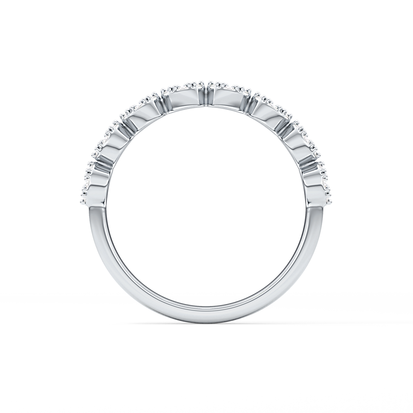 Half Eternity Wedding Band with 0.46 TCW Round Cut Moissanite – Yellow, White, or Rose Gold 2