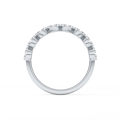 Half Eternity Wedding Band with 0.46 TCW Round Cut Moissanite – Yellow, White, or Rose Gold 9