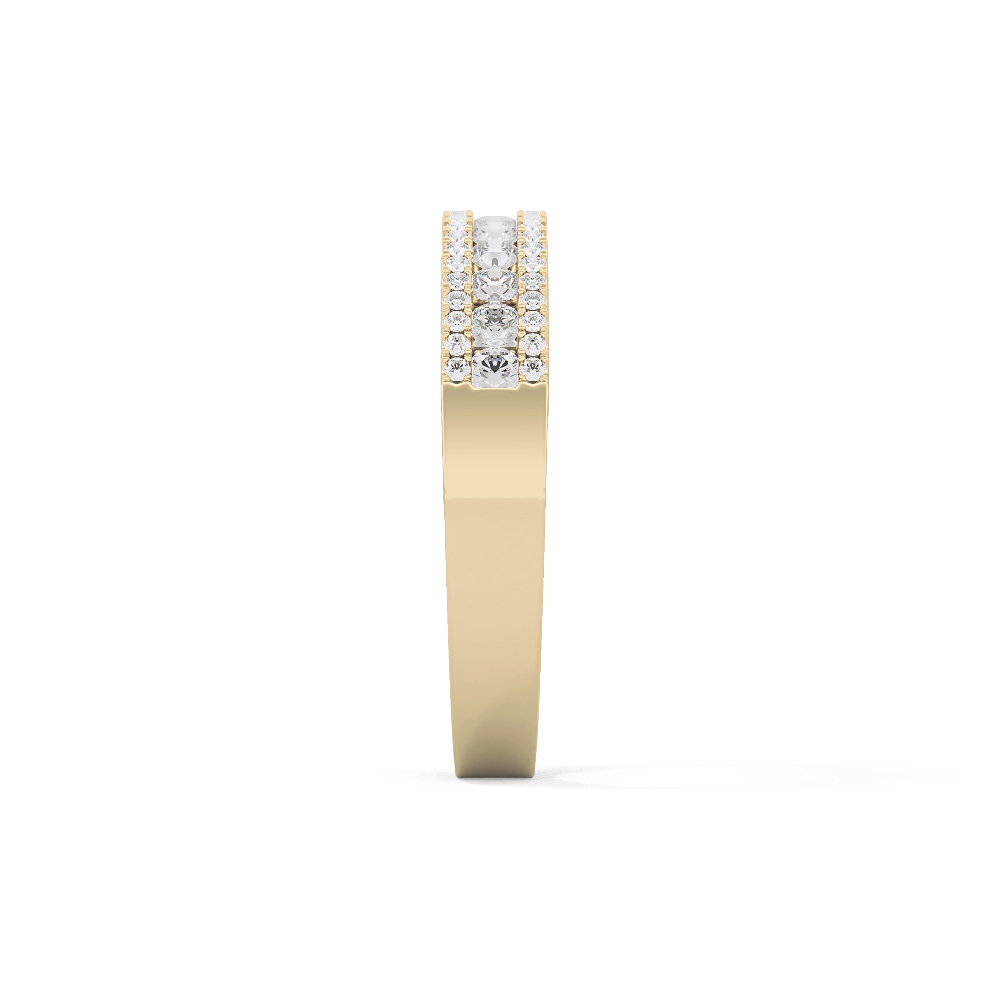 Half Eternity Wedding Band with 0.6 TCW Round Cut Moissanite – Yellow, White, or Rose Gold