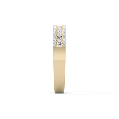 Half Eternity Wedding Band with 0.6 TCW Round Cut Moissanite – Yellow, White, or Rose Gold