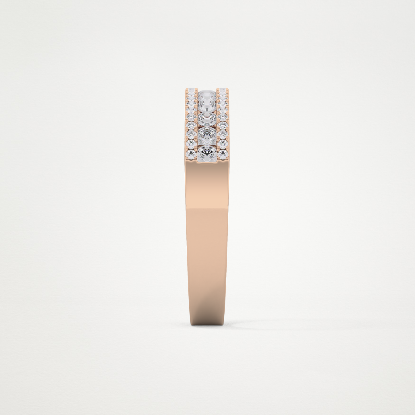 0.6 TCW Round Lab Grown Diamond Half Eternity Wedding Band