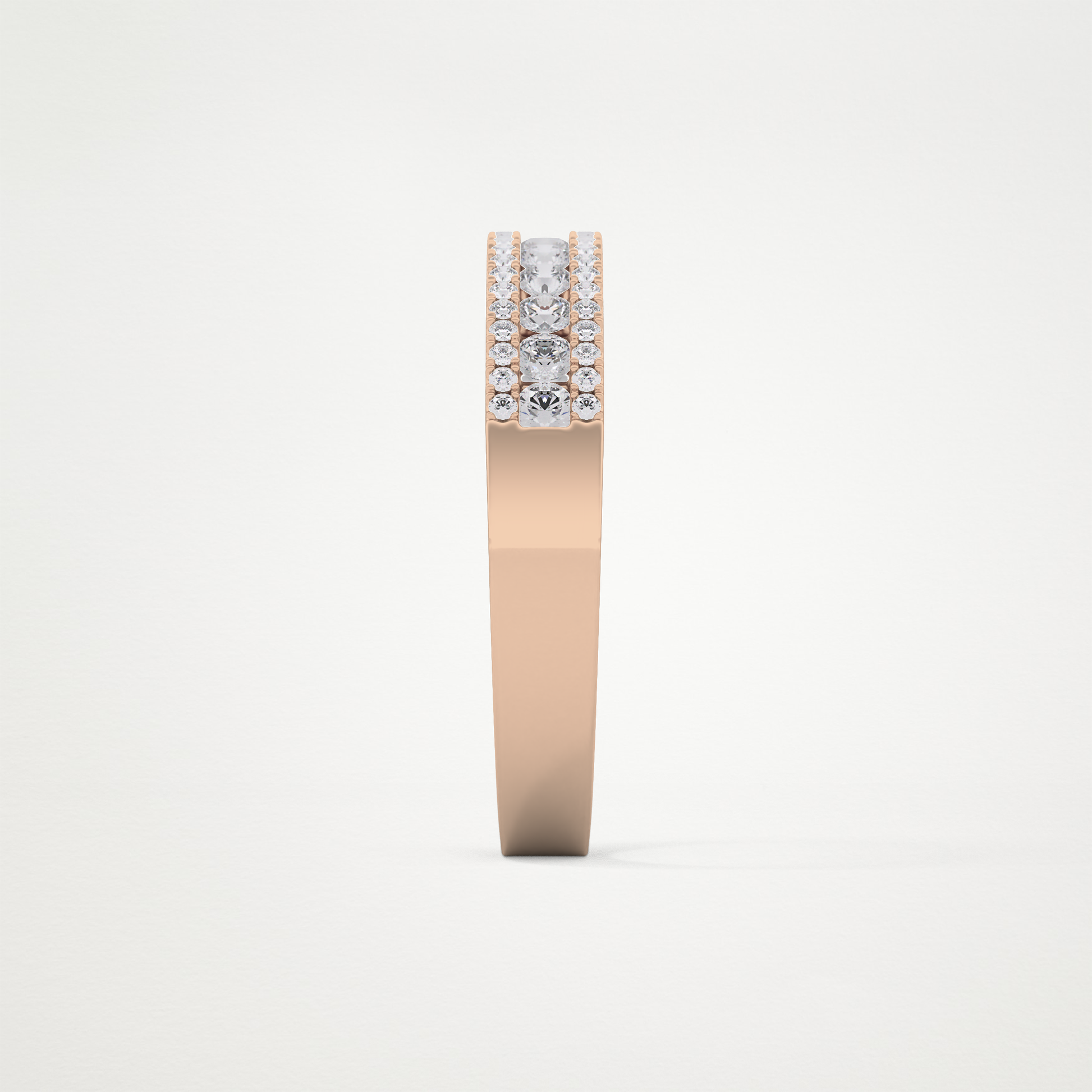 0.6 TCW Round Lab Grown Diamond Half Eternity Wedding Band