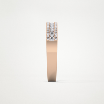0.6 TCW Round Lab Grown Diamond Half Eternity Wedding Band