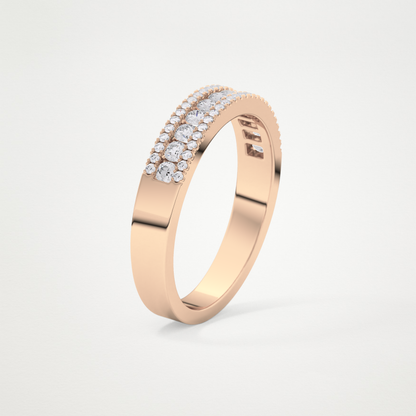 0.6 TCW Round Lab Grown Diamond Half Eternity Wedding Band