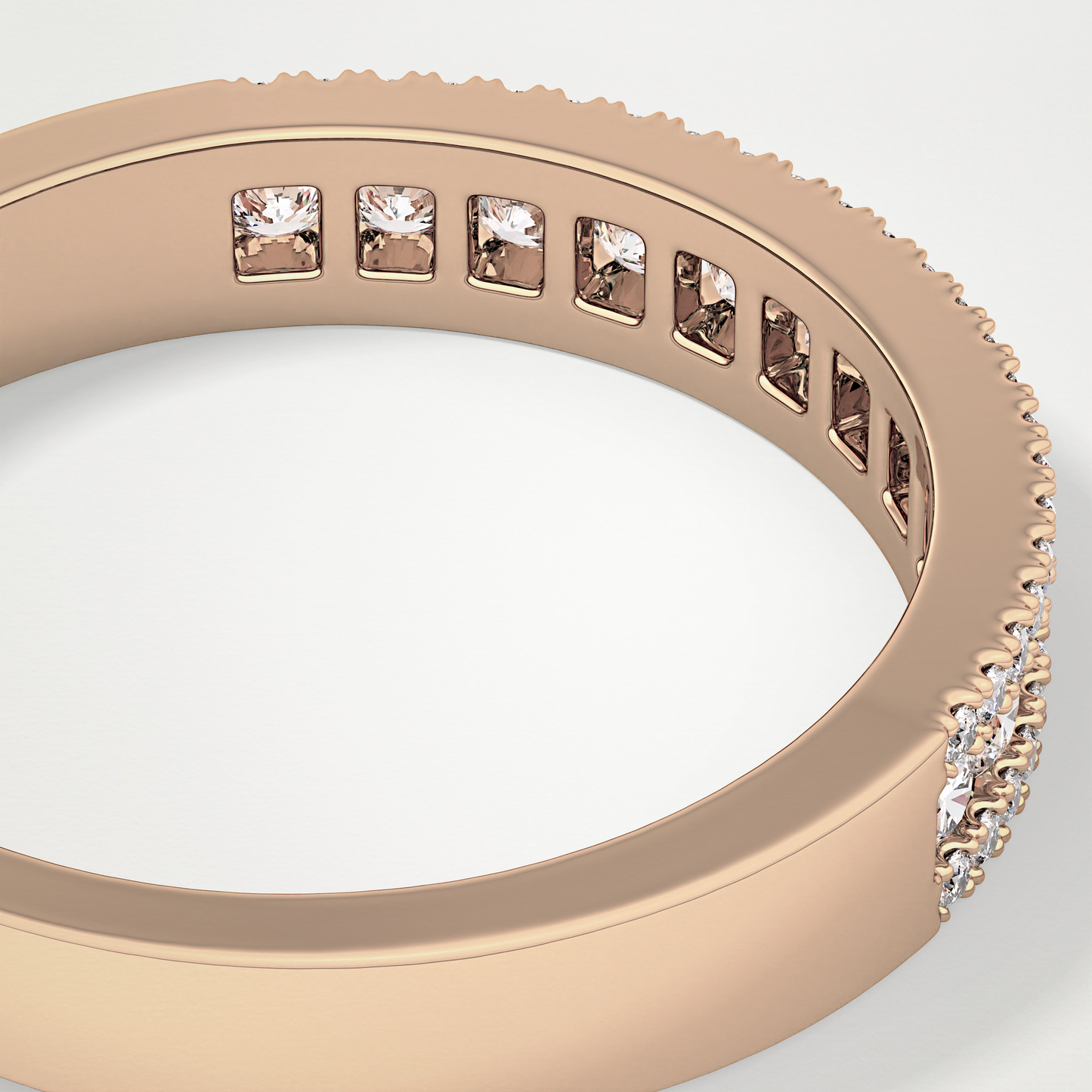 0.6 TCW Round Lab Grown Diamond Half Eternity Wedding Band