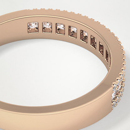 0.6 TCW Round Lab Grown Diamond Half Eternity Wedding Band