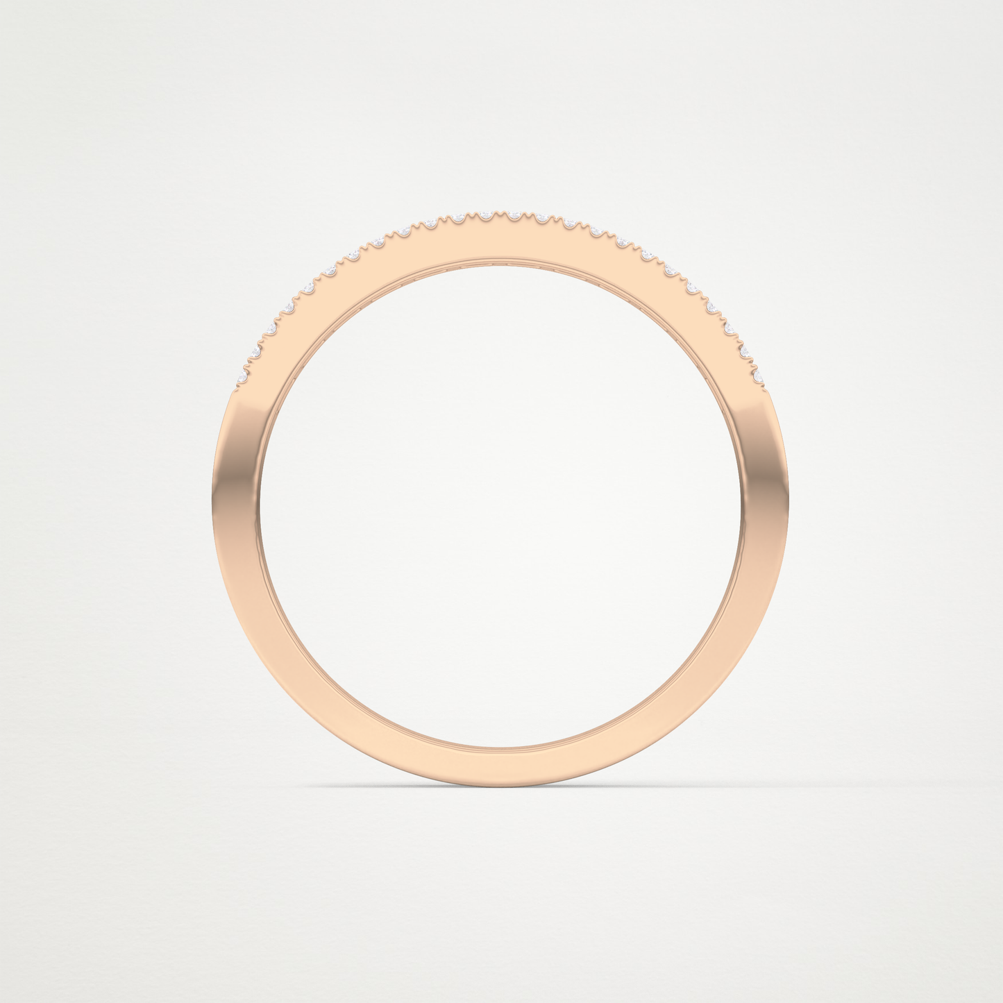 0.6 TCW Round Lab Grown Diamond Half Eternity Wedding Band