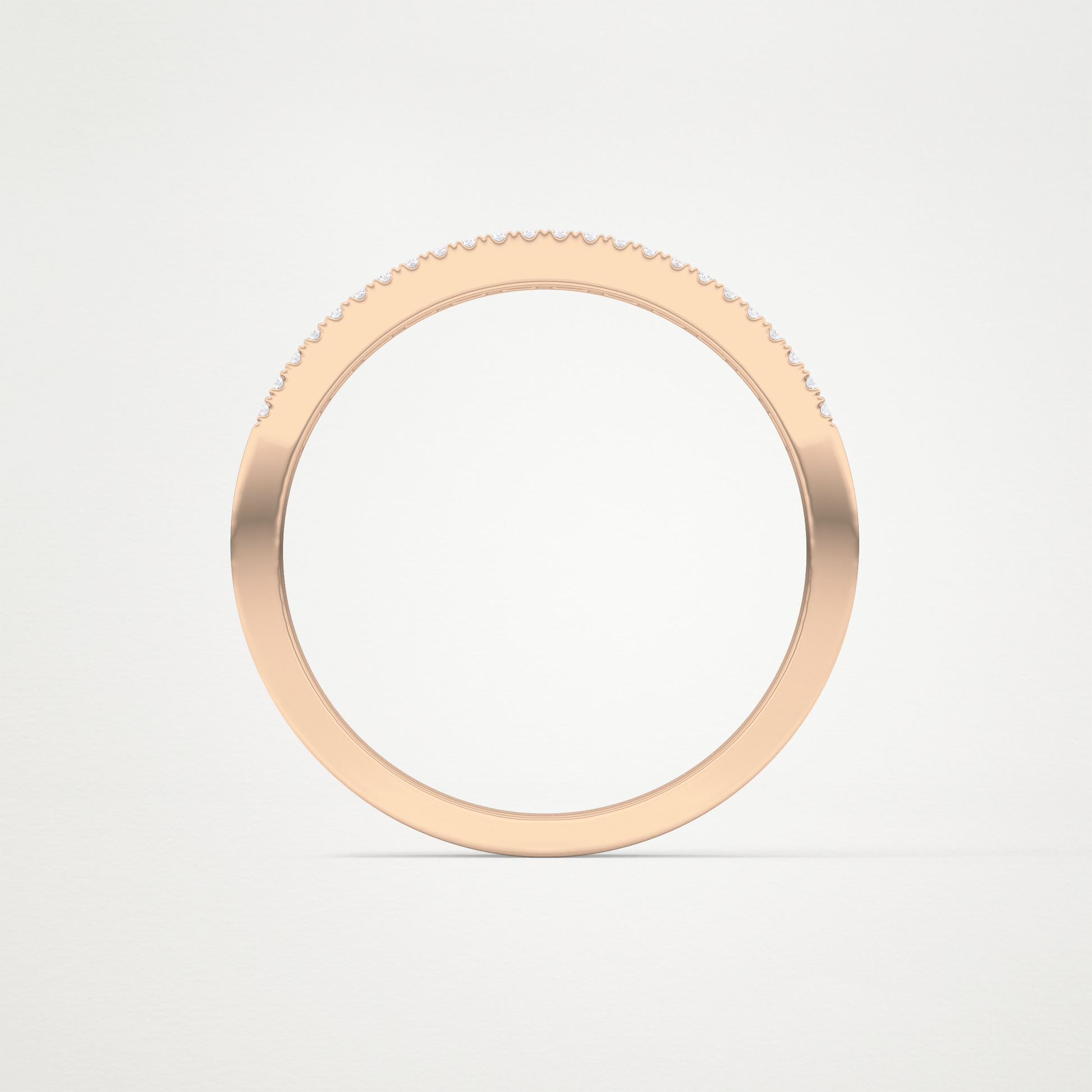 0.6 TCW Round Lab Grown Diamond Half Eternity Wedding Band