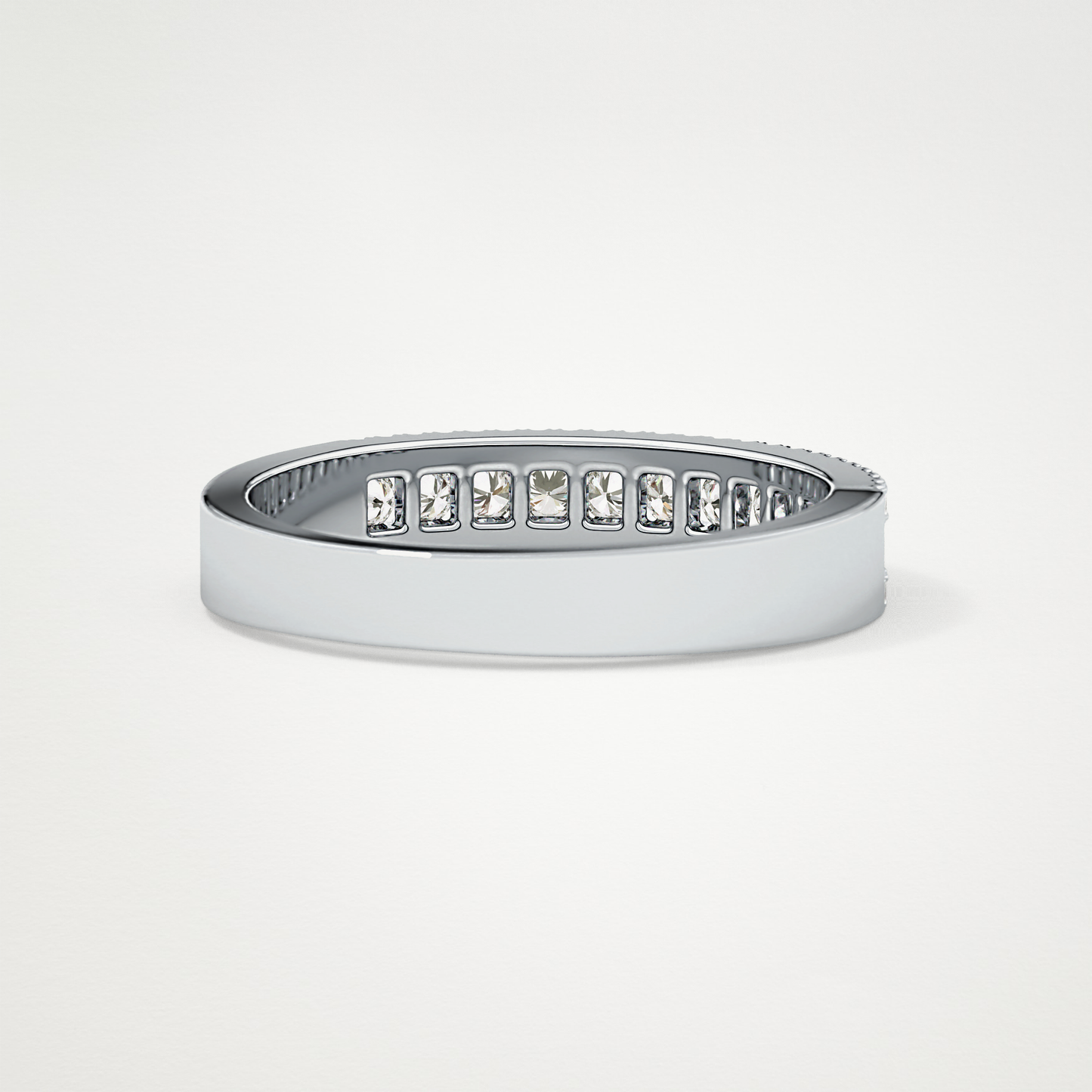 0.6 TCW Round Lab Grown Diamond Half Eternity Wedding Band