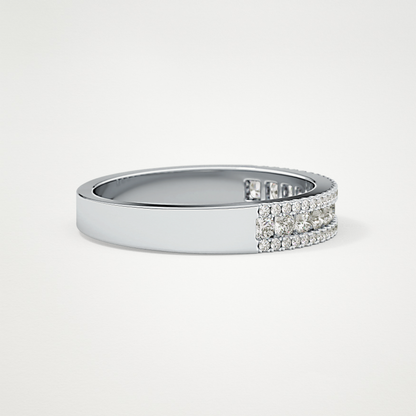 0.6 TCW Round Lab Grown Diamond Half Eternity Wedding Band