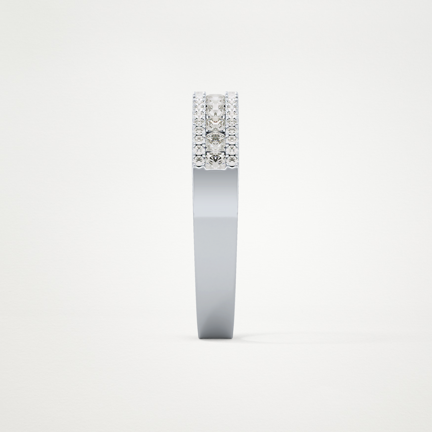 0.6 TCW Round Lab Grown Diamond Half Eternity Wedding Band