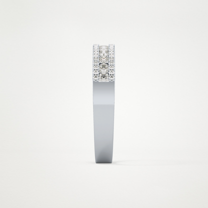 0.6 TCW Round Lab Grown Diamond Half Eternity Wedding Band