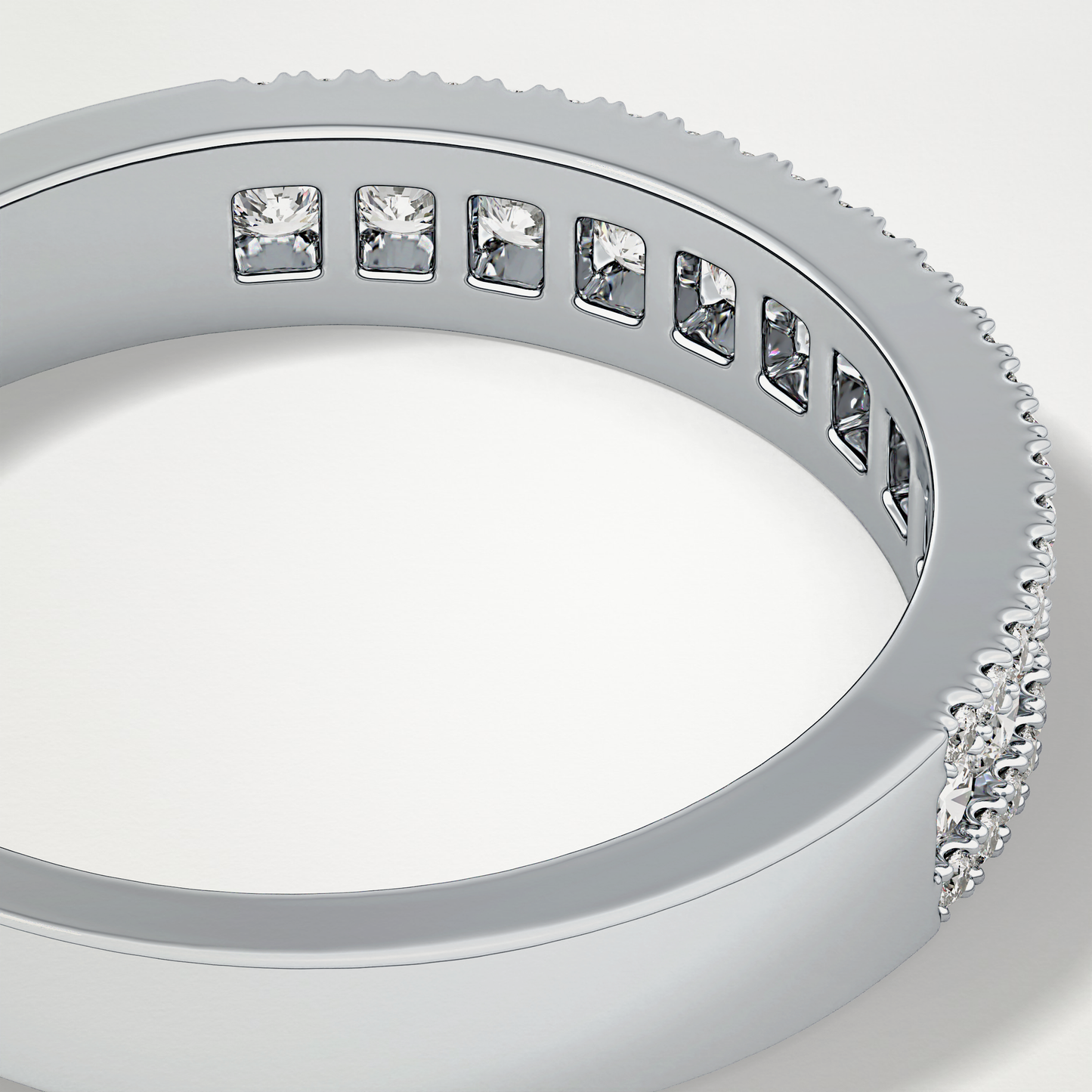 0.6 TCW Round Lab Grown Diamond Half Eternity Wedding Band