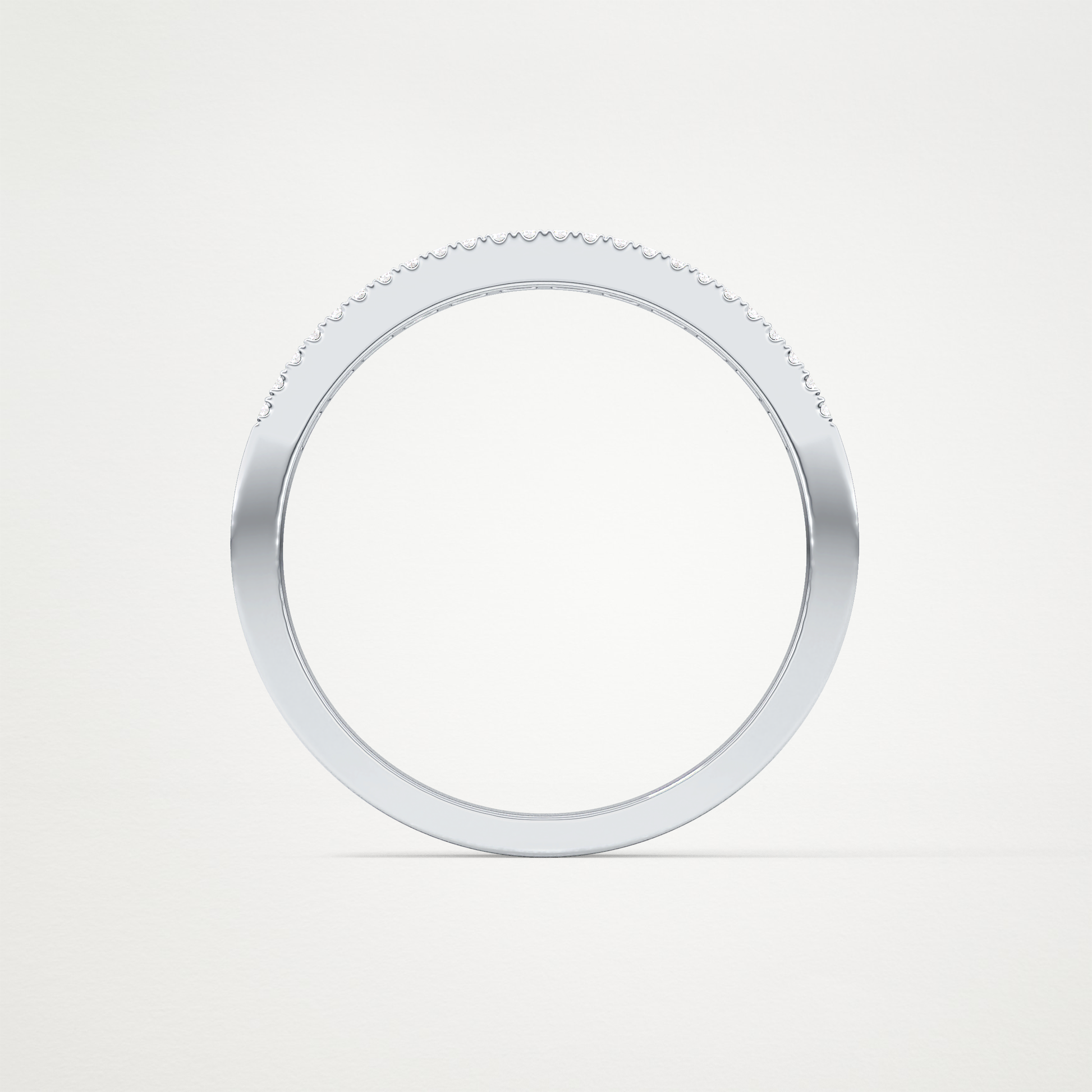 0.6 TCW Round Lab Grown Diamond Half Eternity Wedding Band