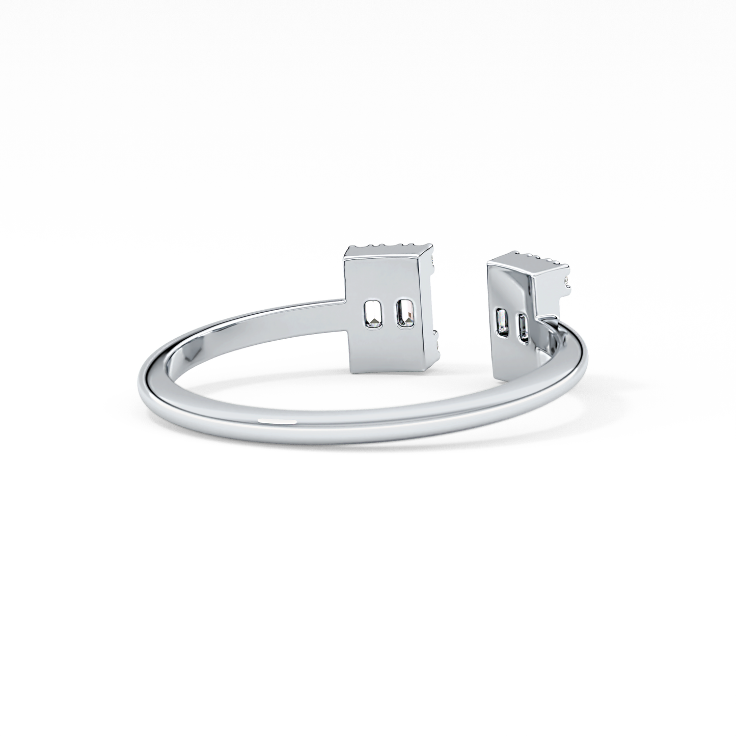 Wedding Band with 0.34 TCW Round and Emerald Cut Moissanite – Yellow, White, or Rose Gold
