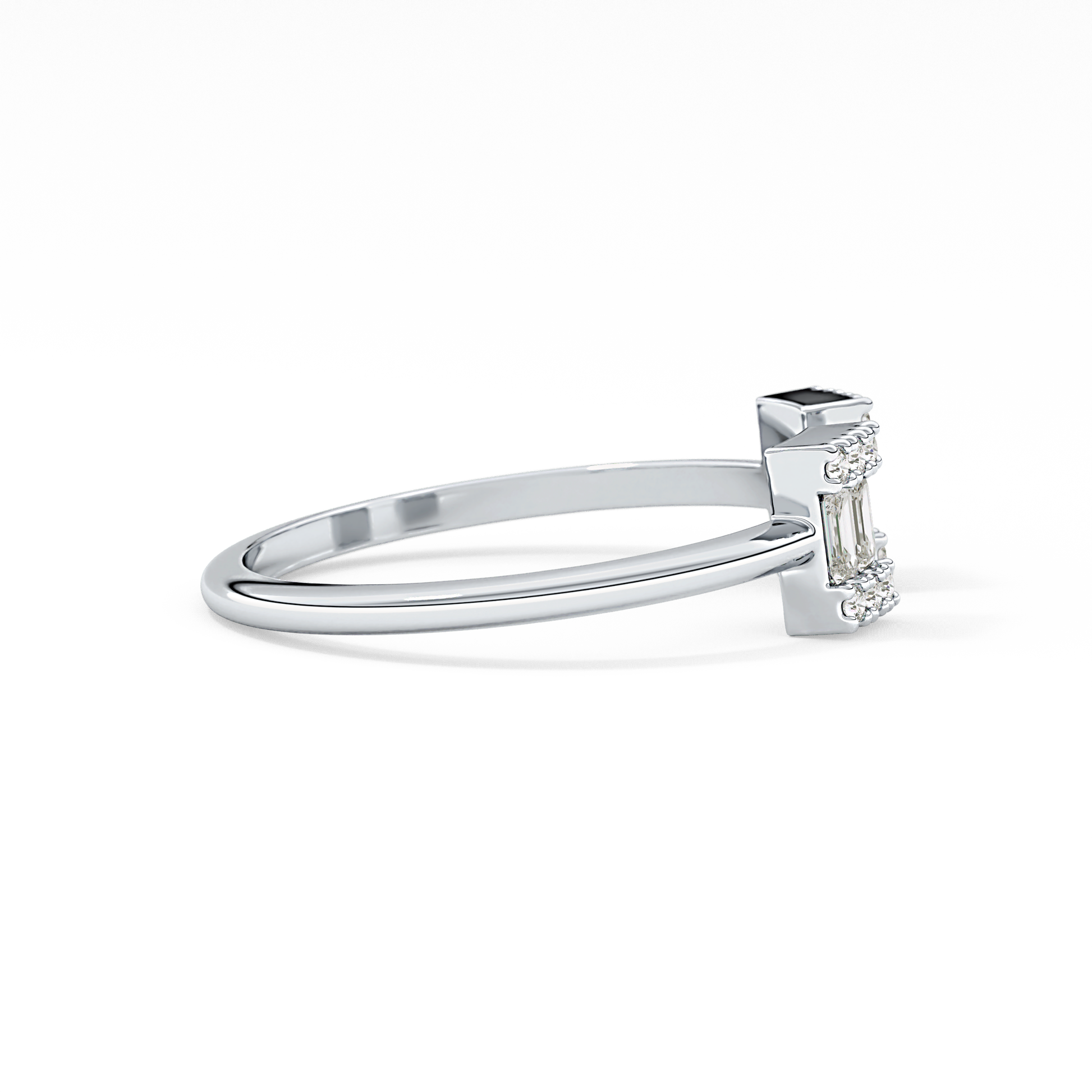 Wedding Band with 0.34 TCW Round and Emerald Cut Moissanite – Yellow, White, or Rose Gold