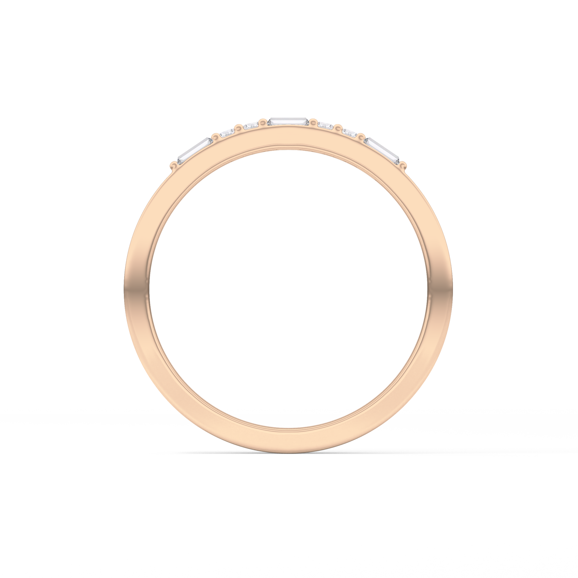 Half Eternity Wedding Band with 0.6 TCW Round Cut Moissanite – Yellow, White, or Rose Gold 10