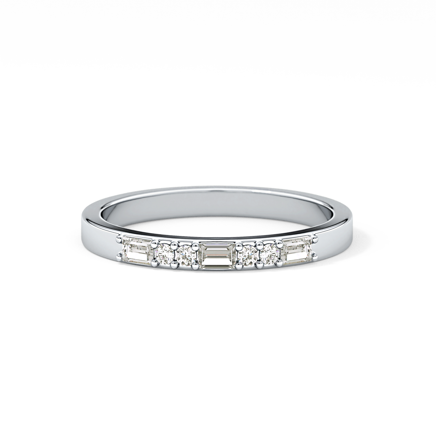 Half Eternity Wedding Band with 0.6 TCW Round Cut Moissanite – Yellow, White, or Rose Gold 1