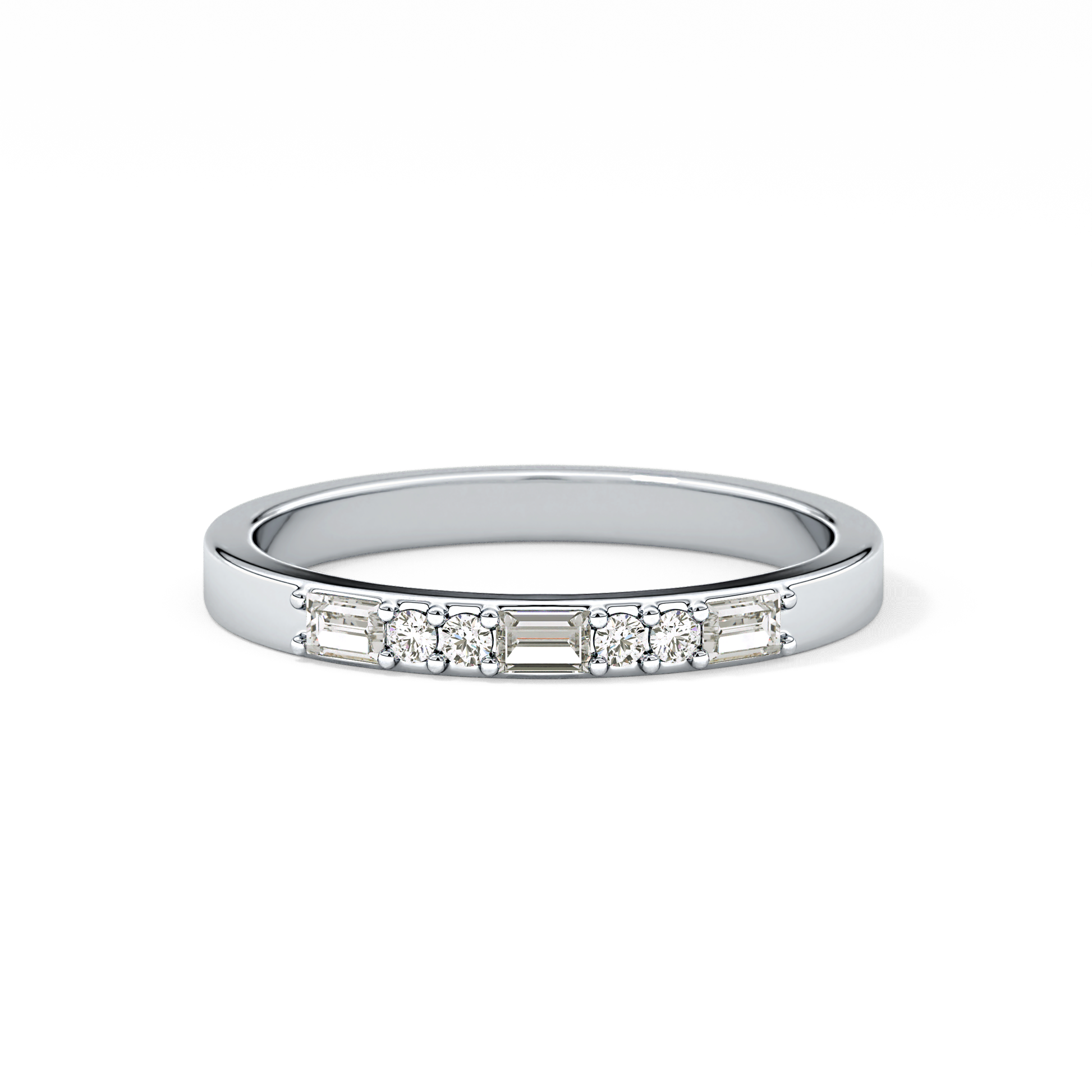 Half Eternity Wedding Band with 0.6 TCW Round Cut Moissanite – Yellow, White, or Rose Gold 1