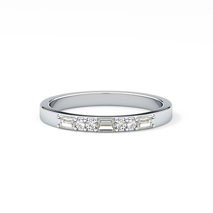 Half Eternity Wedding Band with 0.6 TCW Round Cut Moissanite – Yellow, White, or Rose Gold 1