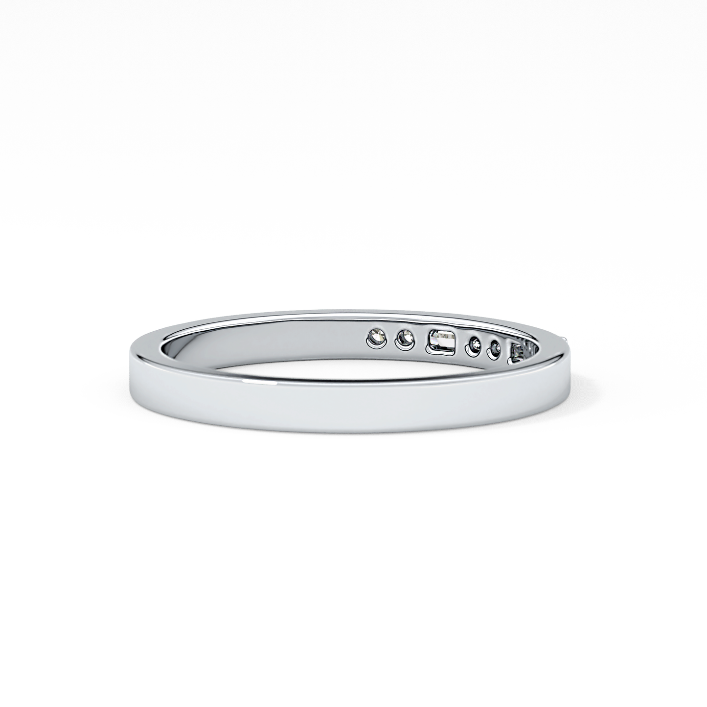 Half Eternity Wedding Band with 0.6 TCW Round Cut Moissanite – Yellow, White, or Rose Gold 2