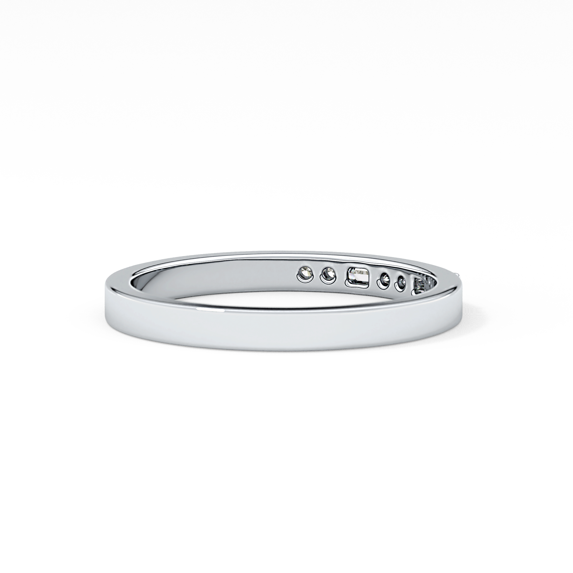 Half Eternity Wedding Band with 0.6 TCW Round Cut Moissanite – Yellow, White, or Rose Gold 2
