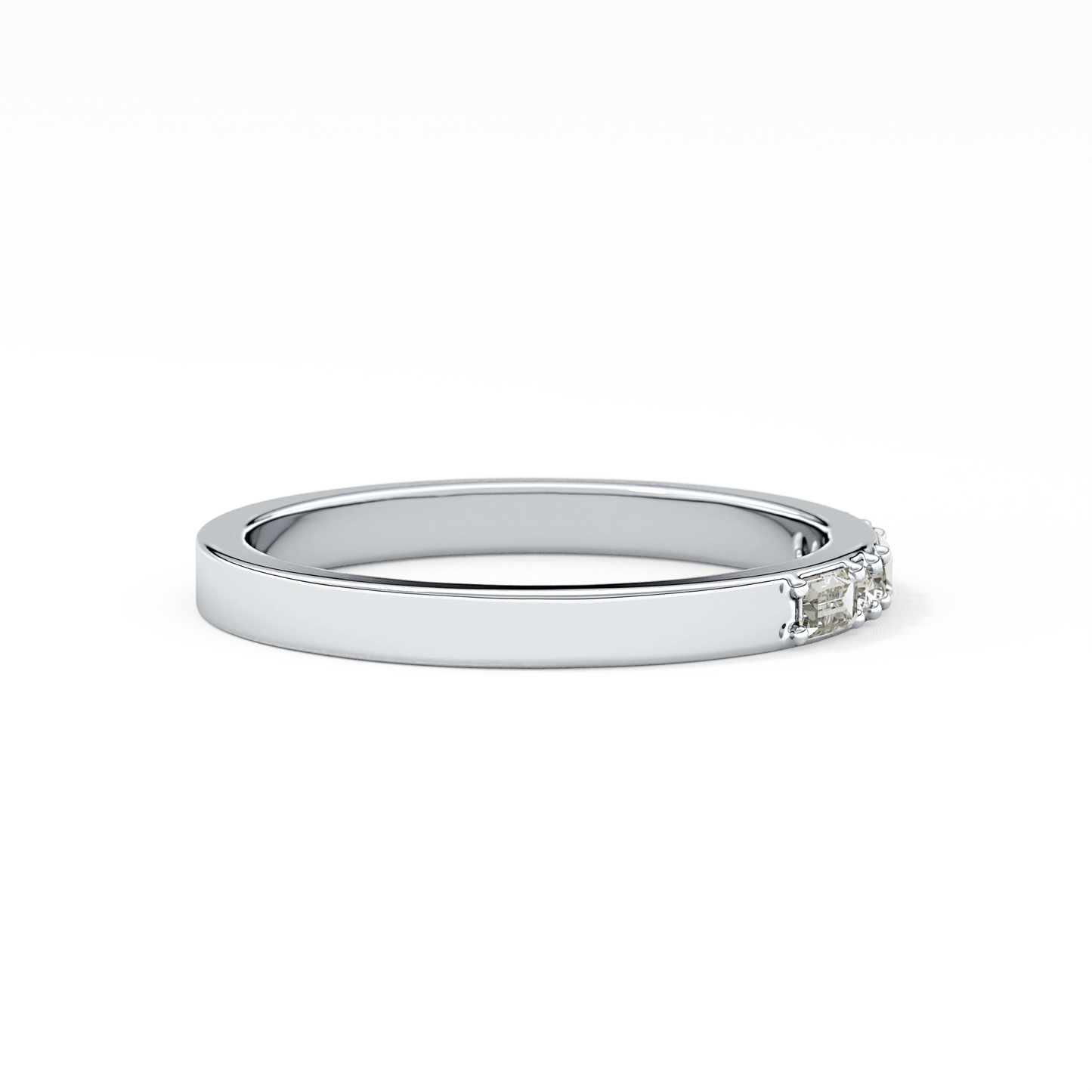 Half Eternity Wedding Band with 0.6 TCW Round Cut Moissanite – Yellow, White, or Rose Gold 3