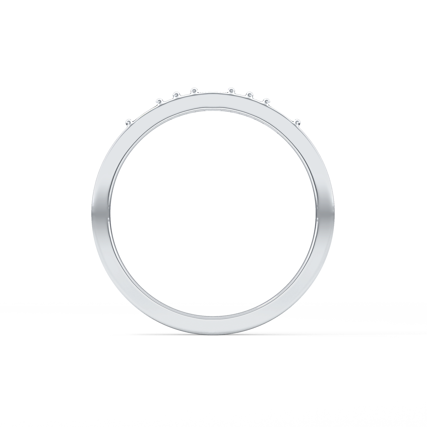 Alternate Setting Wedding Band with 0.31 TCW Round and Baguette Cut Moissanite – Yellow, White, or Rose Gold