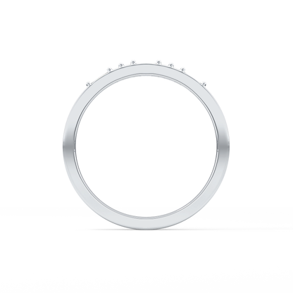 Alternate Setting Wedding Band with 0.31 TCW Round and Baguette Cut Moissanite – Yellow, White, or Rose Gold