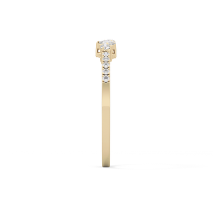 Multi Stones Wedding Band with 0.3 TCW Round and Emerald Cut Moissanite – Yellow, White, or Rose Gold