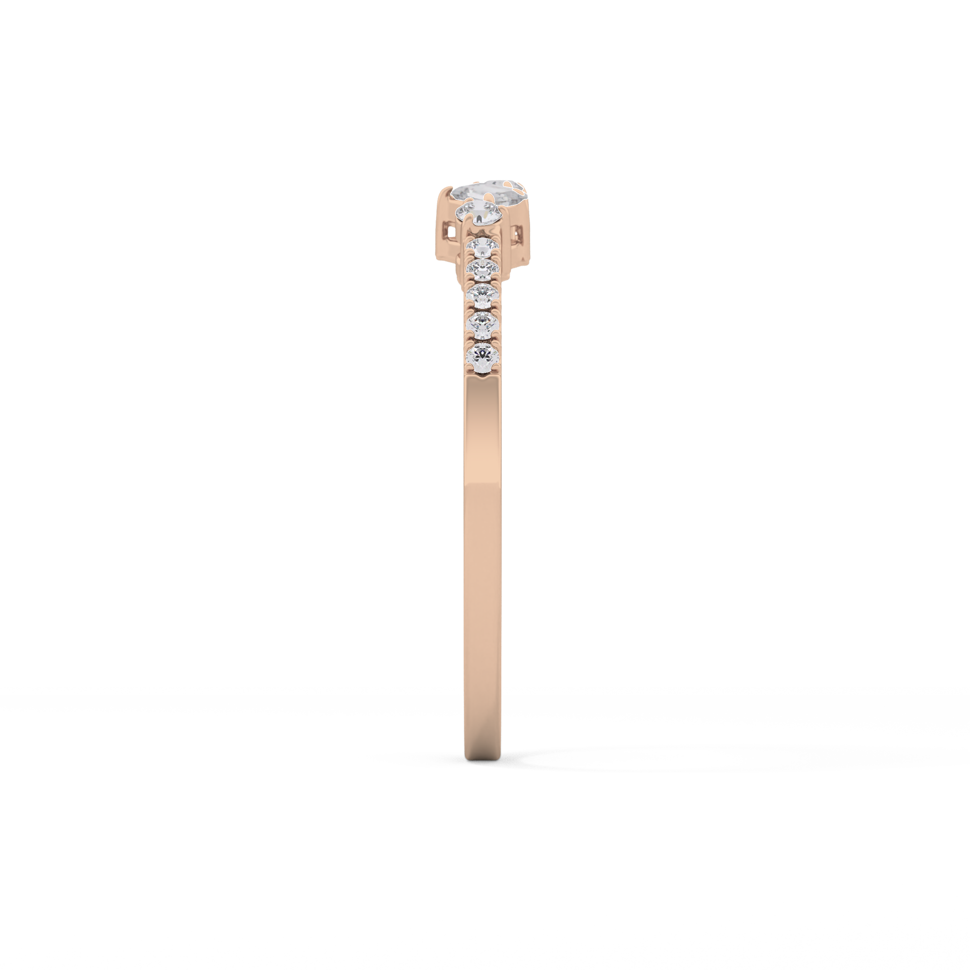 Multi Stones Wedding Band with 0.3 TCW Round and Emerald Cut Moissanite – Yellow, White, or Rose Gold