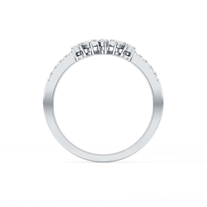 Multi Stones Wedding Band with 0.3 TCW Round and Emerald Cut Moissanite – Yellow, White, or Rose Gold