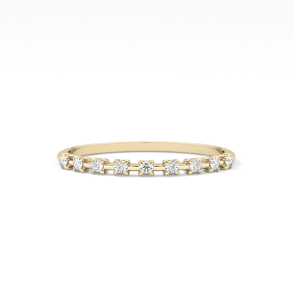 Half Eternity Wedding Band with 0.17 TCW Round Cut Moissanite – Yellow, White, or Rose Gold