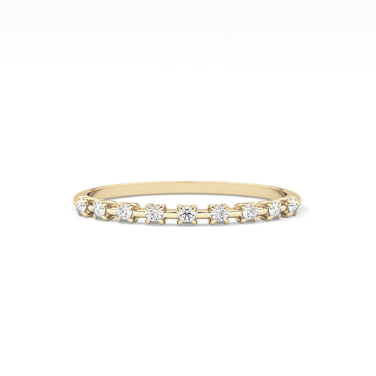 Half Eternity Wedding Band with 0.17 TCW Round Cut Moissanite – Yellow, White, or Rose Gold