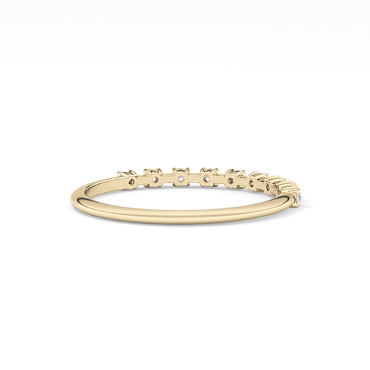 Half Eternity Wedding Band with 0.17 TCW Round Cut Moissanite – Yellow, White, or Rose Gold