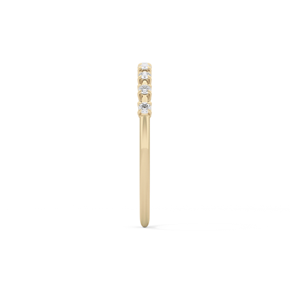 Half Eternity Wedding Band with 0.17 TCW Round Cut Moissanite – Yellow, White, or Rose Gold