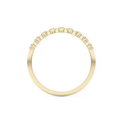 Half Eternity Wedding Band with 0.17 TCW Round Cut Moissanite – Yellow, White, or Rose Gold