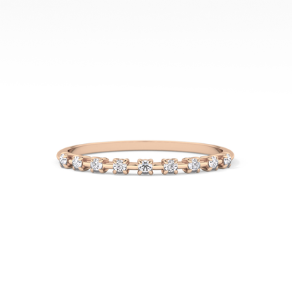 Half Eternity Wedding Band with 0.17 TCW Round Cut Moissanite – Yellow, White, or Rose Gold