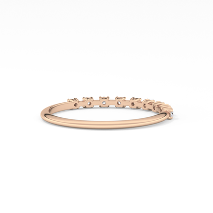 Half Eternity Wedding Band with 0.17 TCW Round Cut Moissanite – Yellow, White, or Rose Gold