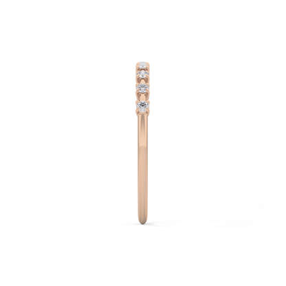 Half Eternity Wedding Band with 0.17 TCW Round Cut Moissanite – Yellow, White, or Rose Gold