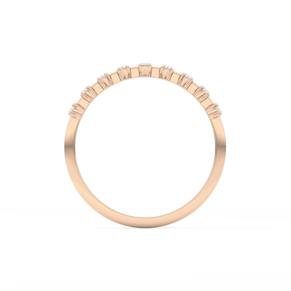 Half Eternity Wedding Band with 0.17 TCW Round Cut Moissanite – Yellow, White, or Rose Gold