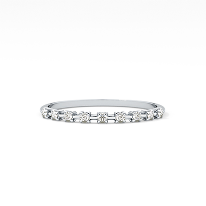 Half Eternity Wedding Band with 0.17 TCW Round Cut Moissanite – Yellow, White, or Rose Gold