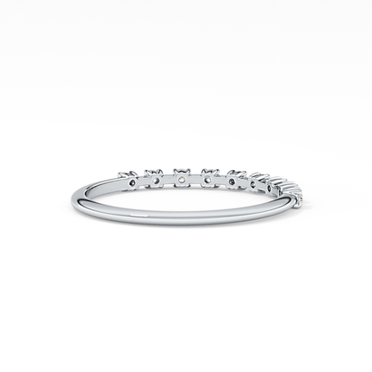 Half Eternity Wedding Band with 0.17 TCW Round Cut Moissanite – Yellow, White, or Rose Gold